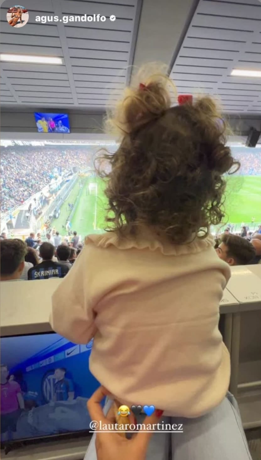 El Día de la Madre de Agustina Gandolfo en la cancha, alentando a Lautaro Martínez y al Inter de Milán,