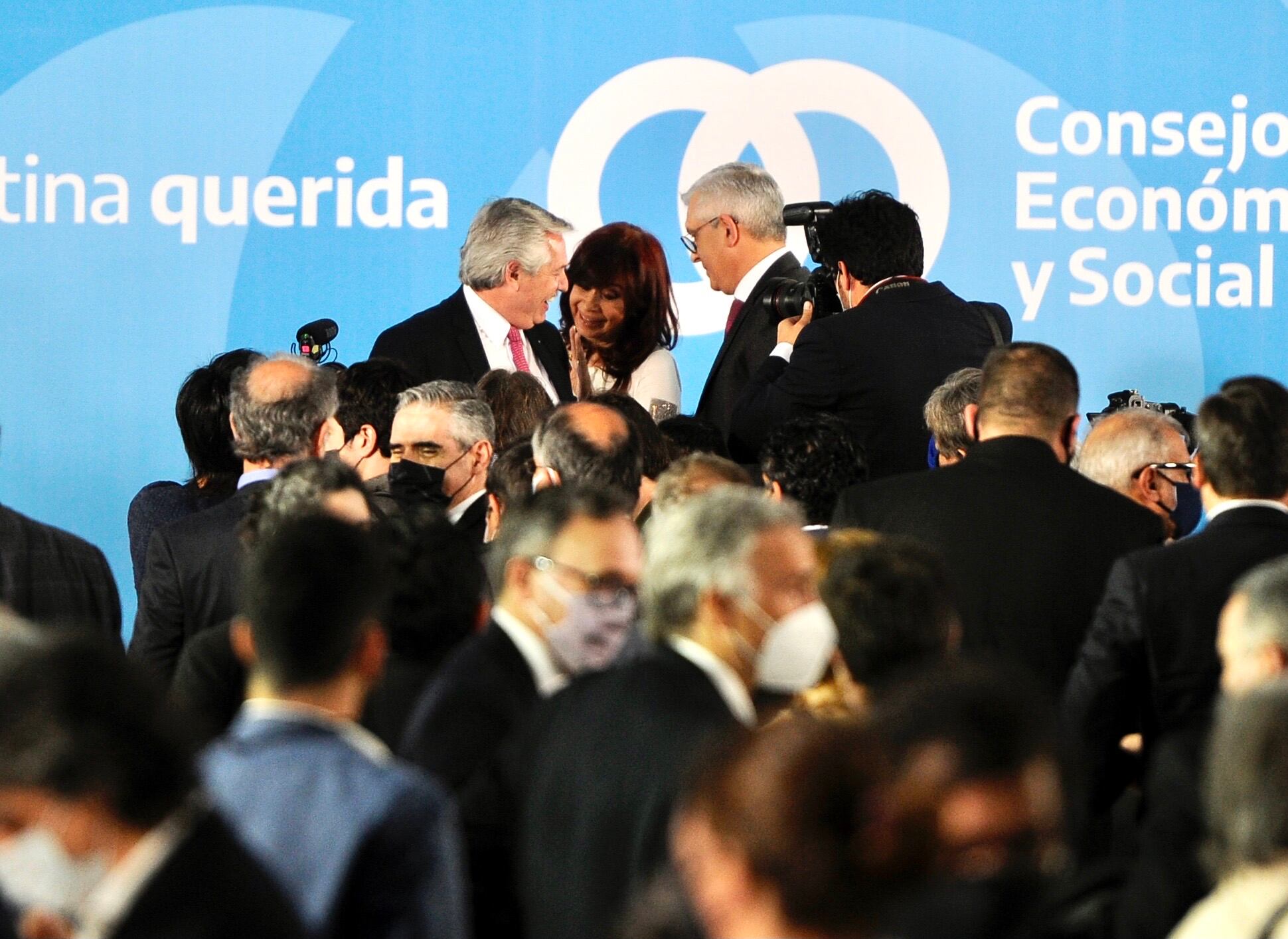 Las sonrisas de Alberto Fernández y Cristina Kirchner en Casa Rosada.