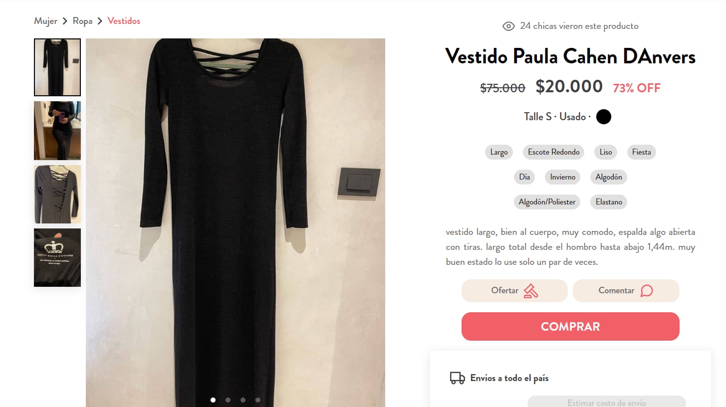 Este es el vestido de Paula Cahen D'Anvers que encontrás por $20.000.