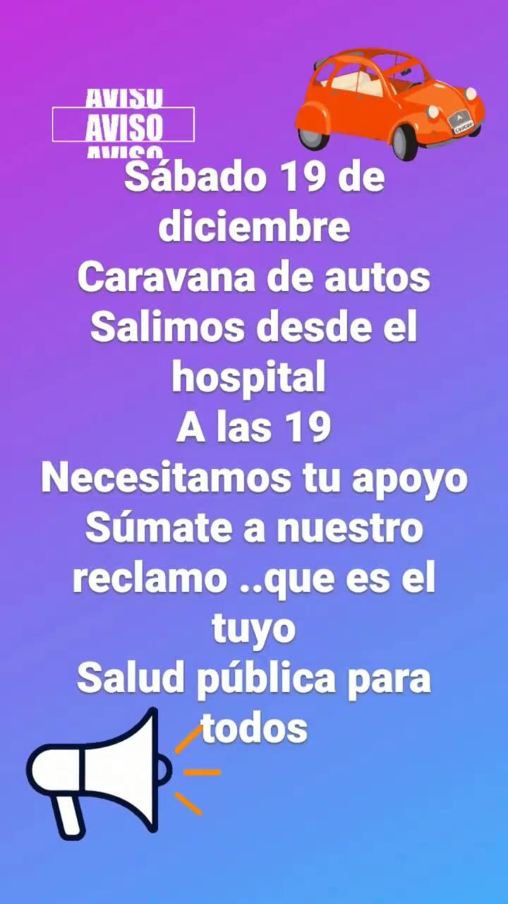 El personal de salud del Hospital Sayago convoca a una caravana en reclamo a un aumento salarial y mejores condiciones laborales.