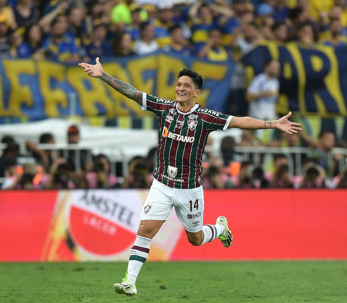 Germán cano marcó en la final de la Copa Libertadores frente a Boca Juniors