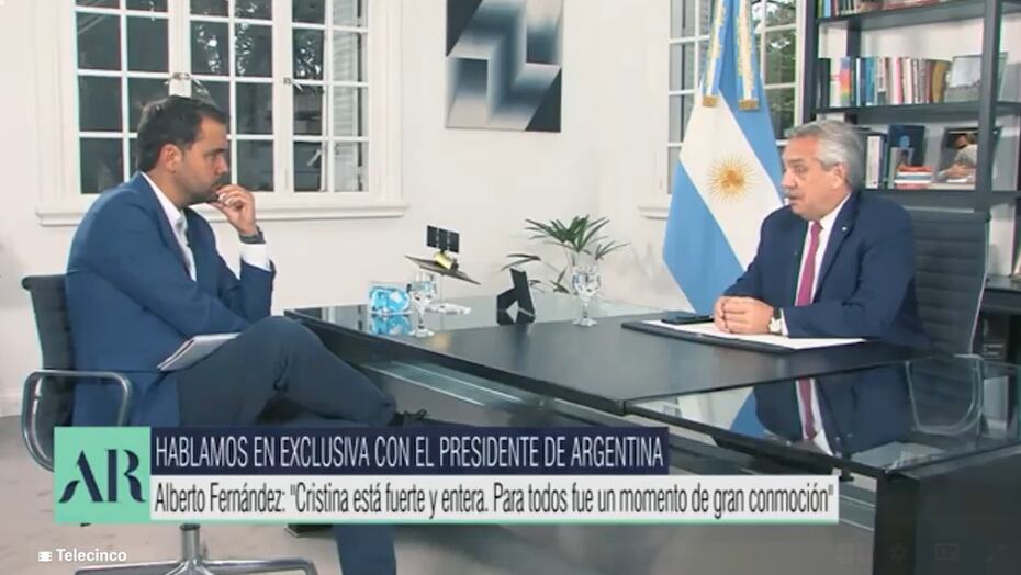 Alberto Fernández fue entrevistado por la TV española.