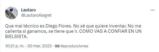 Críticas en Twitter tras la derrota del Tomba en La Paternal