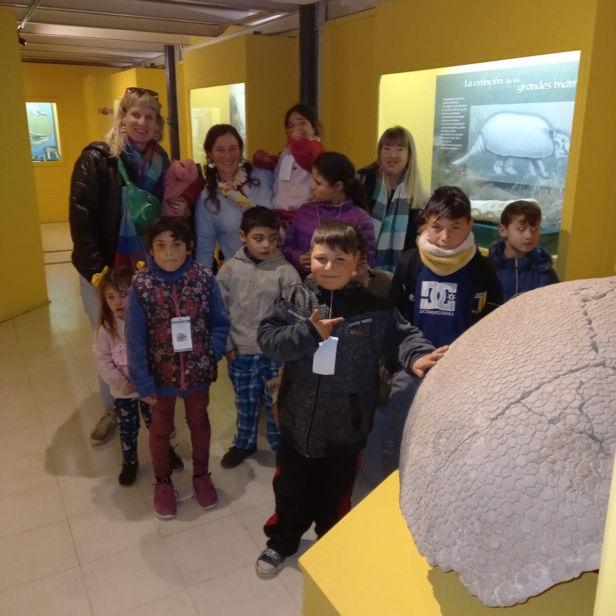 Visita a la muestra de megamamíferos en el Museo Mulazzi de Tres Arroyos