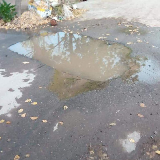 Así lucía la perdida de agua.