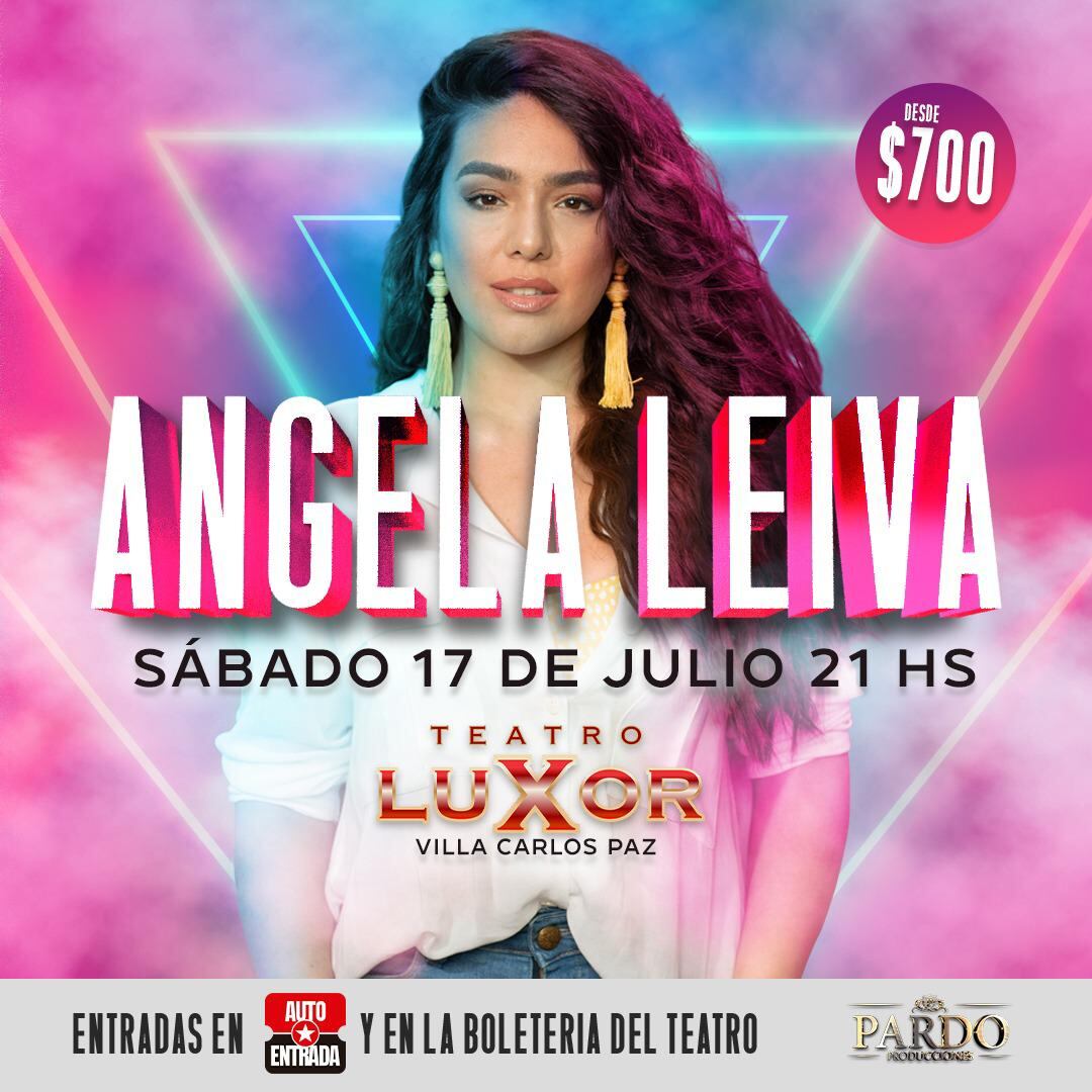 Ángela Leiva en Carlos Paz, el próximo 17 de julio en el Teatro Luxor.