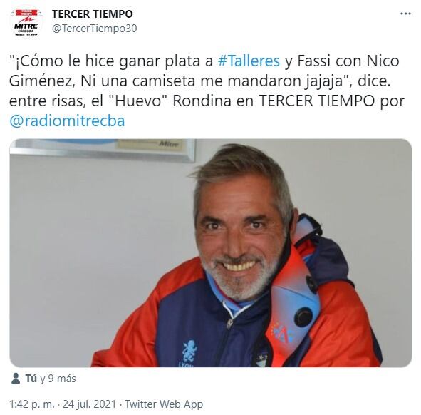 Sergio Rondina destacó la conducción de Andrés Fassi y el Cacique Medina en Talleres.