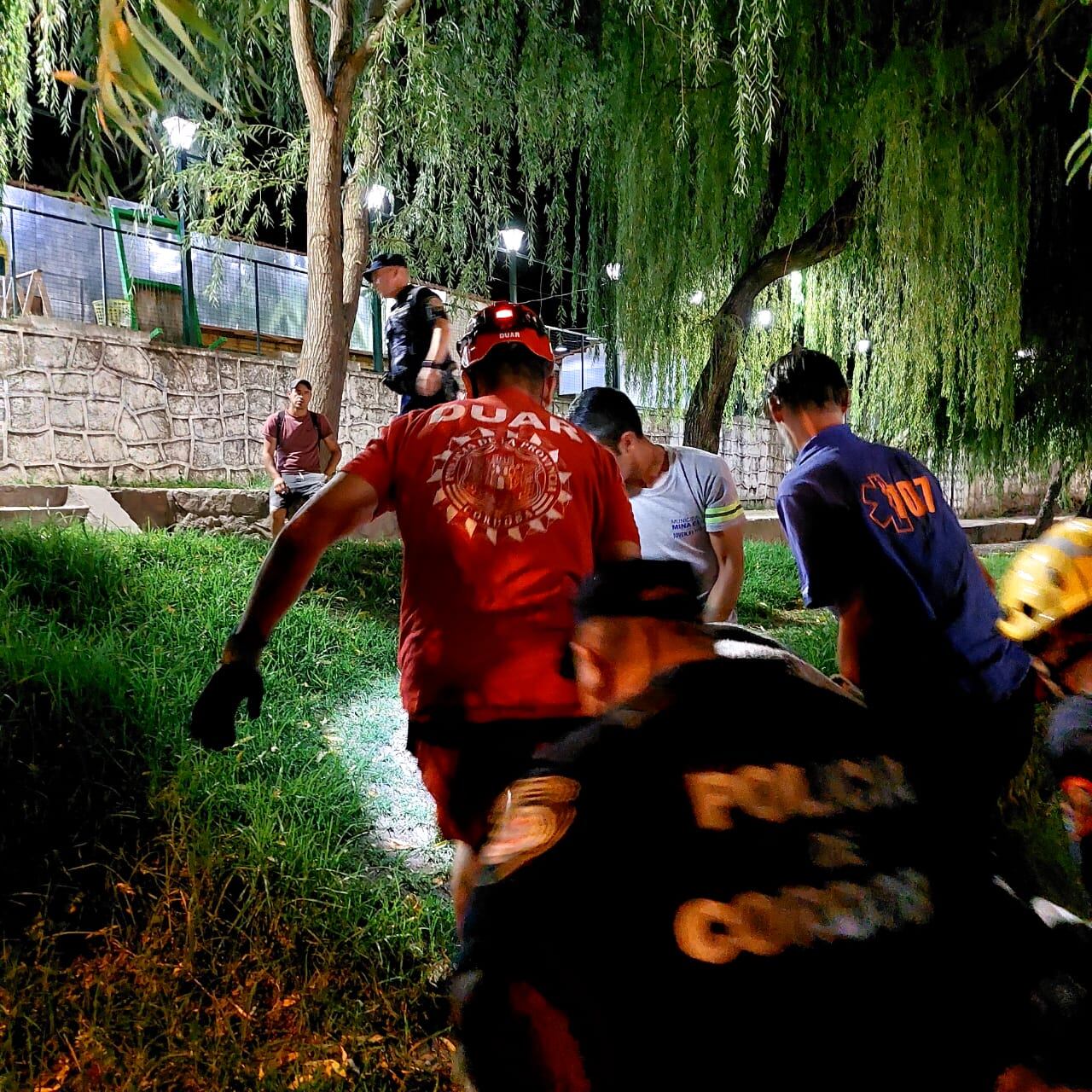 Duar y bomberos voluntarios participaron del operativo.