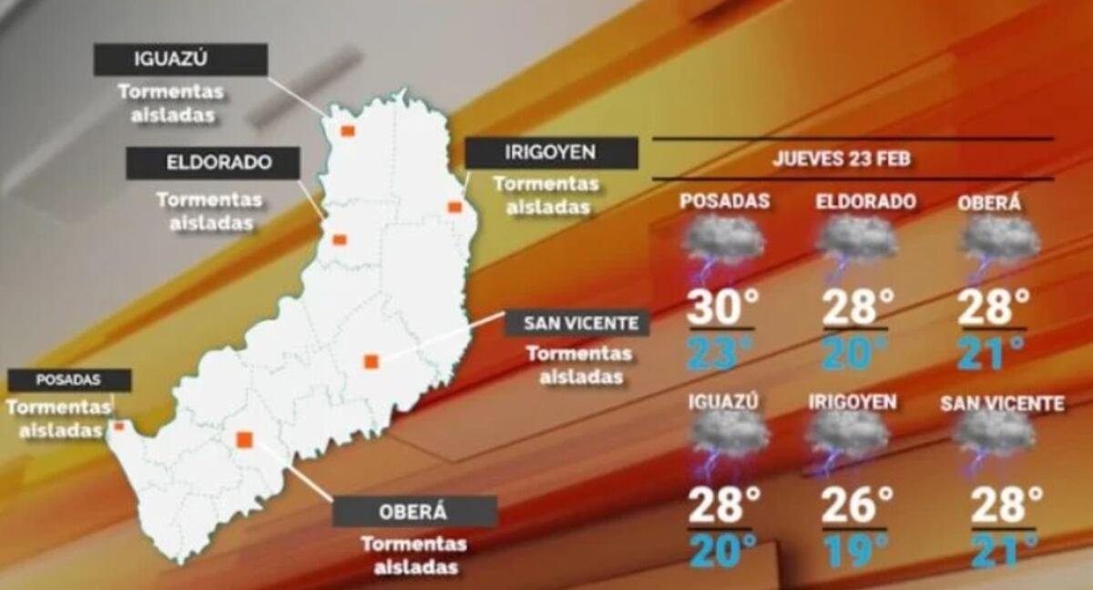 Este jueves llegan las lluvias y tormentas a Misiones