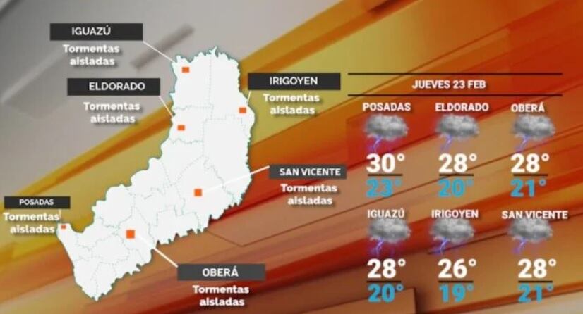 Este jueves llegan las lluvias y tormentas a Misiones.