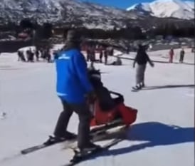 Leandro pudo esquiar, andar a caballo y divertirse en los boliches.