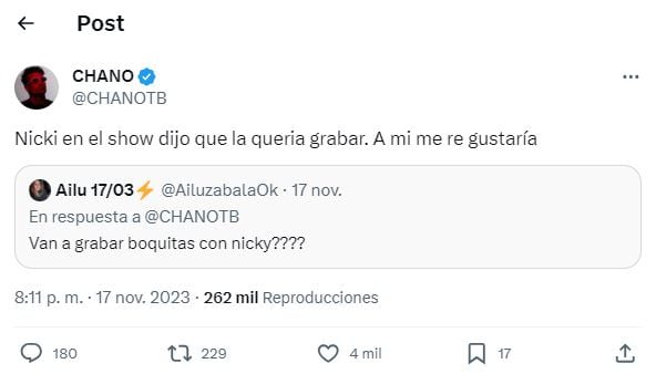 La colaboración entre Nicki Nicole y Tan Biónica está cada vez más cerca: qué dijo Chano Charpentier