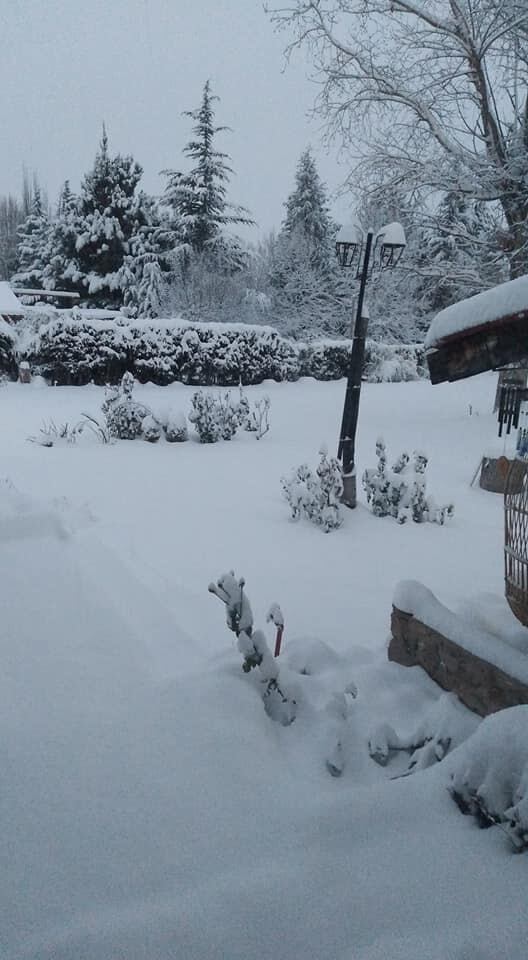 Así amaneció El Salto esta mañana. Foto: Facebook fans de Potrerillos, Mendoza, Argentina.