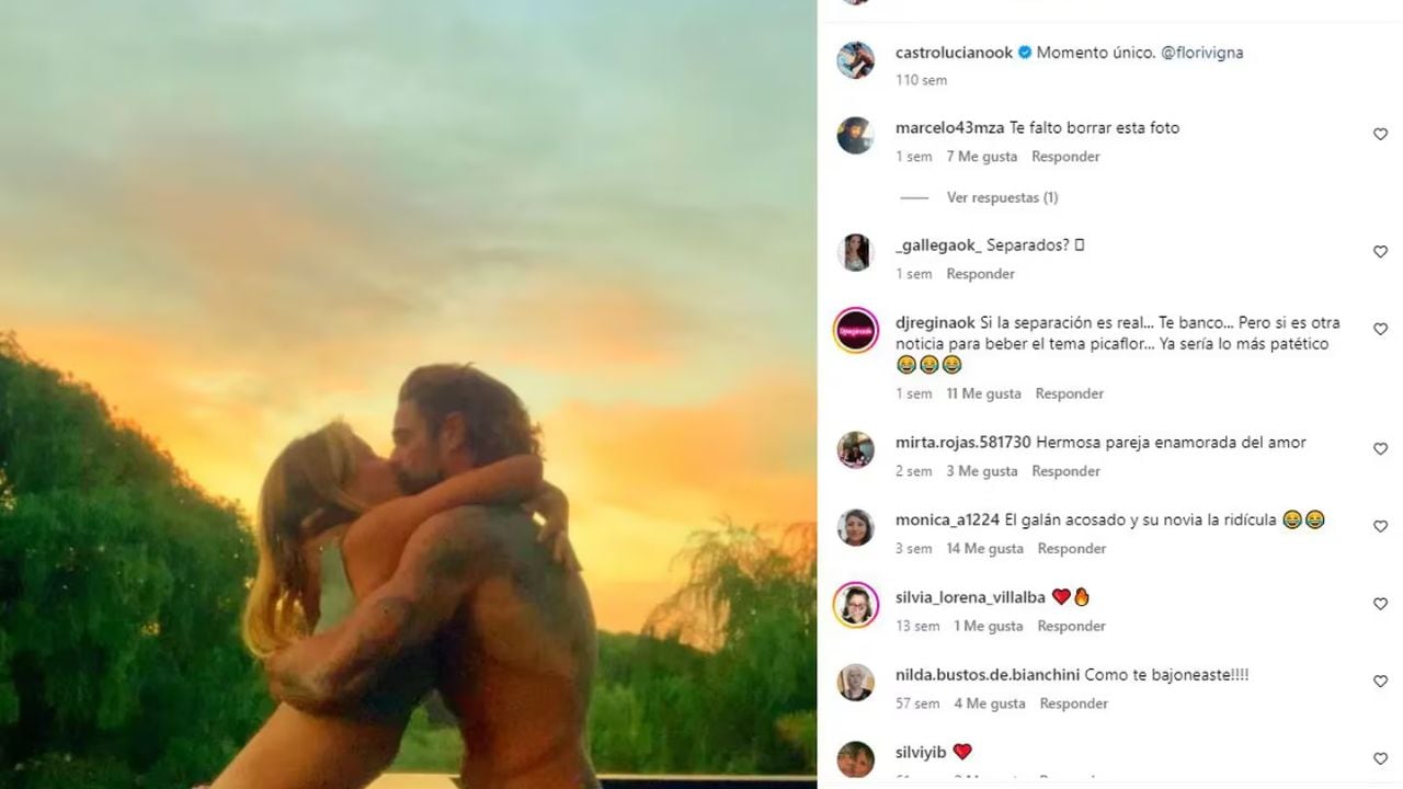 La punica foto que conserva Luciano Castro con Flor Vigna.