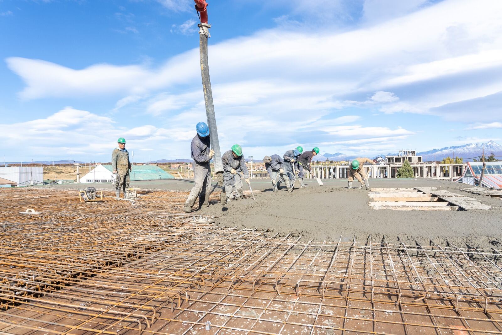 Finalizaron el hormigonado en la obra de ampliación del Hospital Regional Ushuaia