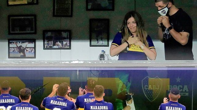 Dalma Maradona en el homenaje de Boca