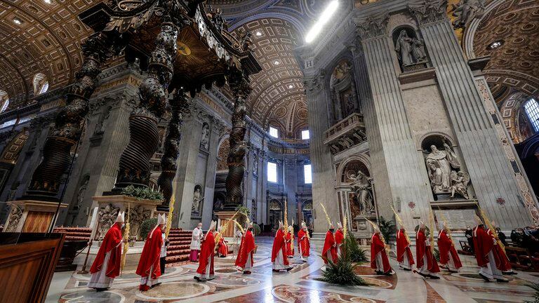 La celebración de este Domingo de Ramos en la Basílica de San Pedro.
