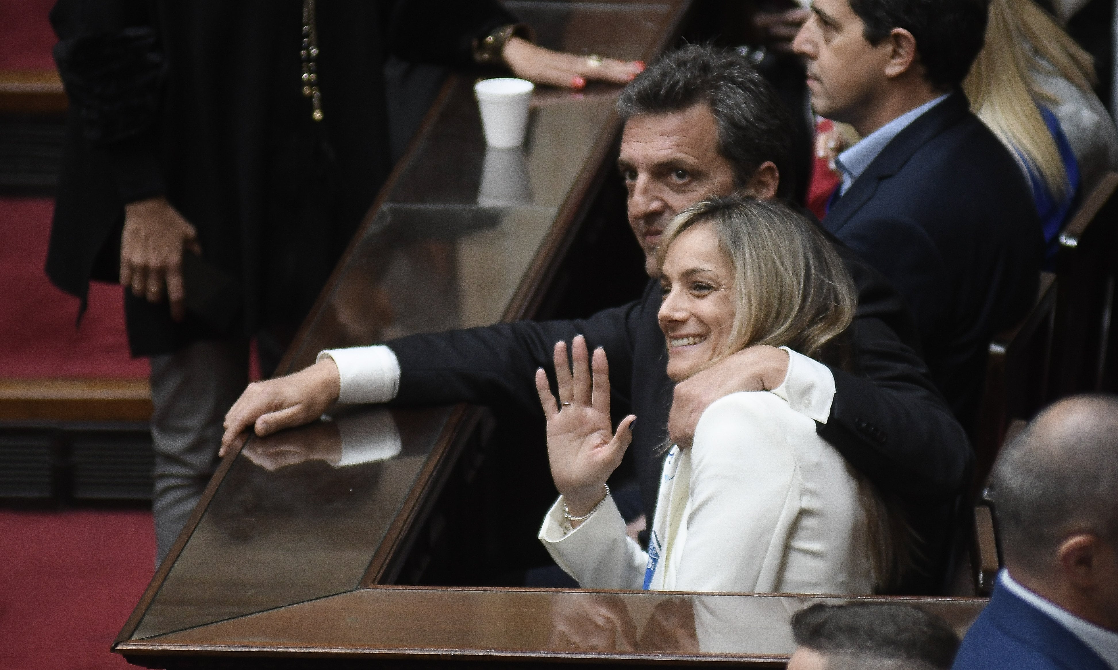 Sergio Massa junto a su esposa, Malena Galmarini, en la Cámara de Diputados
Foto: Federico López Claro