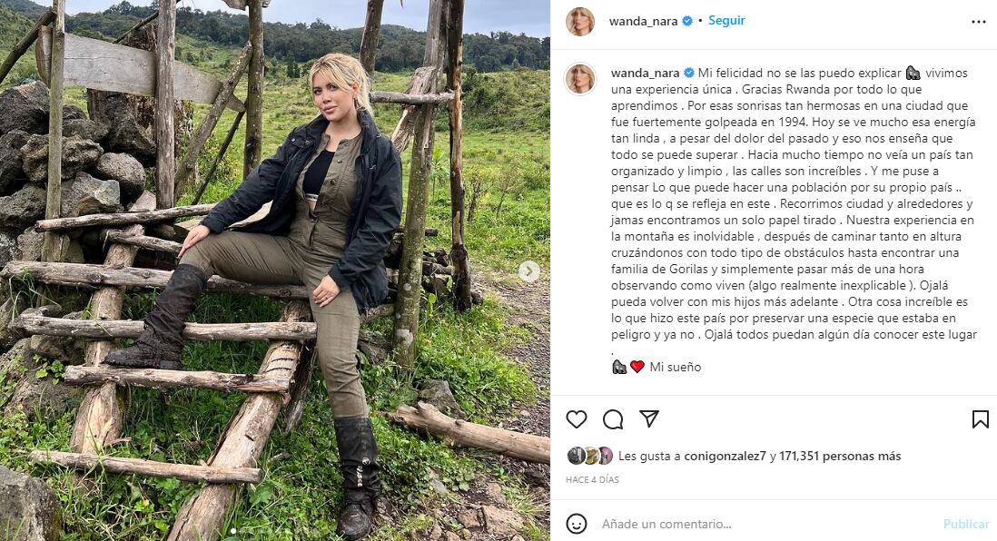 Wanda Nara sobre Ruanda.