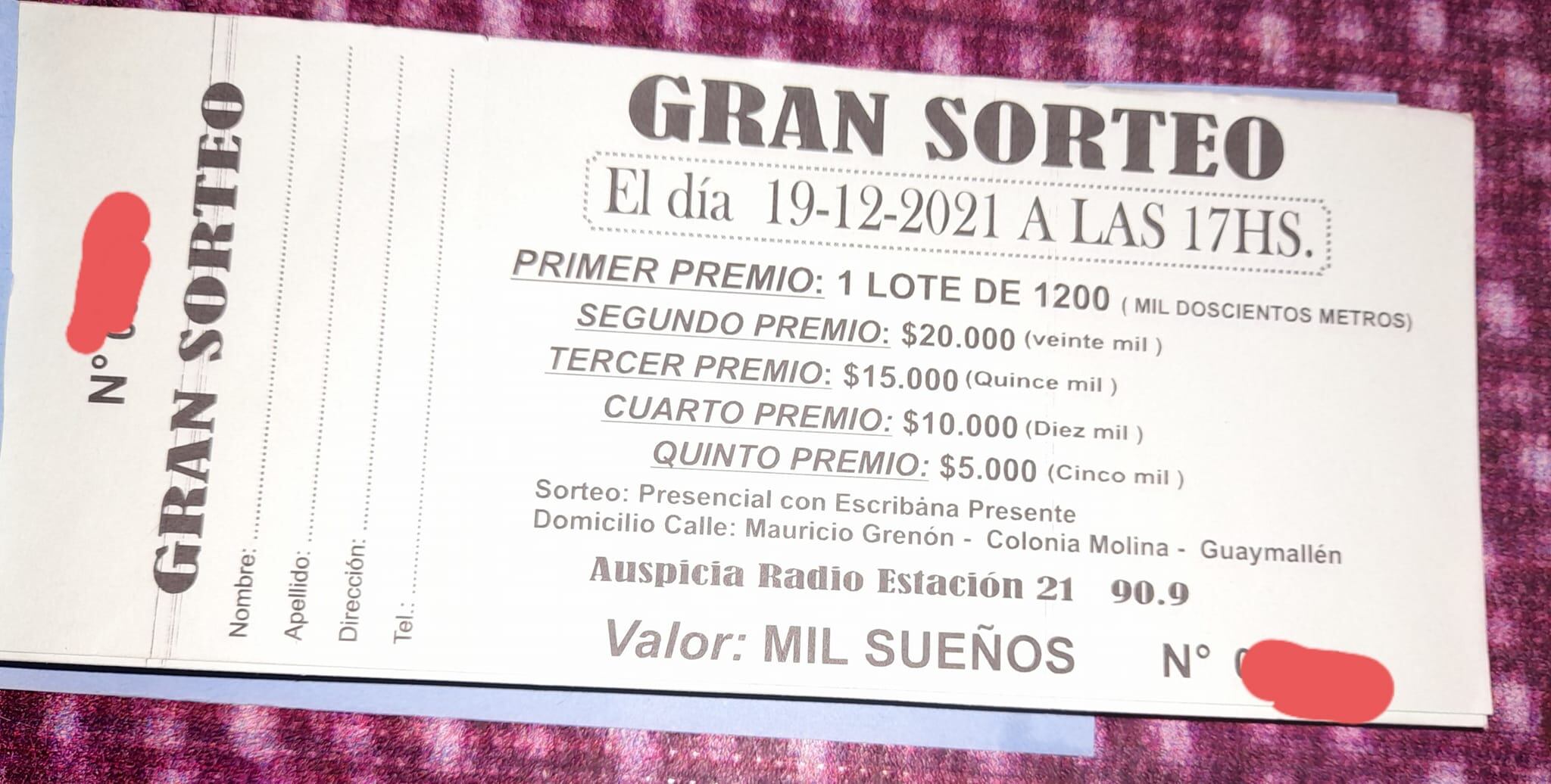 El sorteo estaba previsto para antes, pero cambiaron la fecha tras no vender los duficientes números.