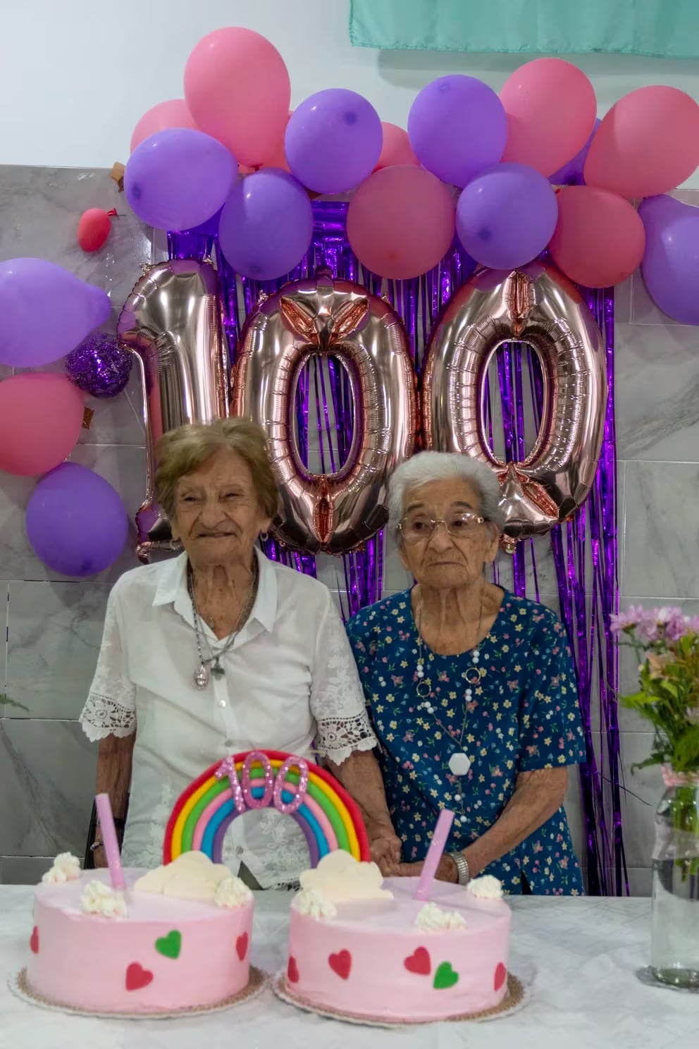 Cachita y Carlota, las mellizas que celebraron un siglo de vida.