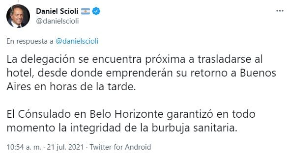 Daniel Scioli actualizó la información de Boca en Brasil.