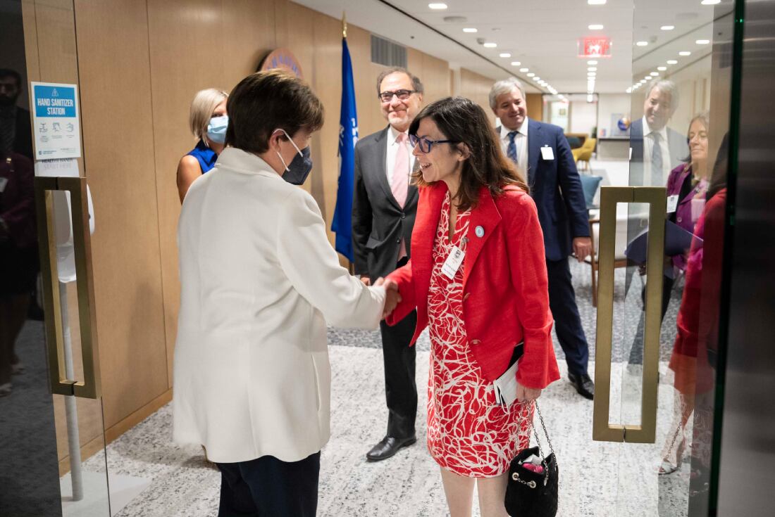 Washington. Silvina Batakis se reunió con Kristalina Georgieva este lunes. (Twitter @KGeorgieva)