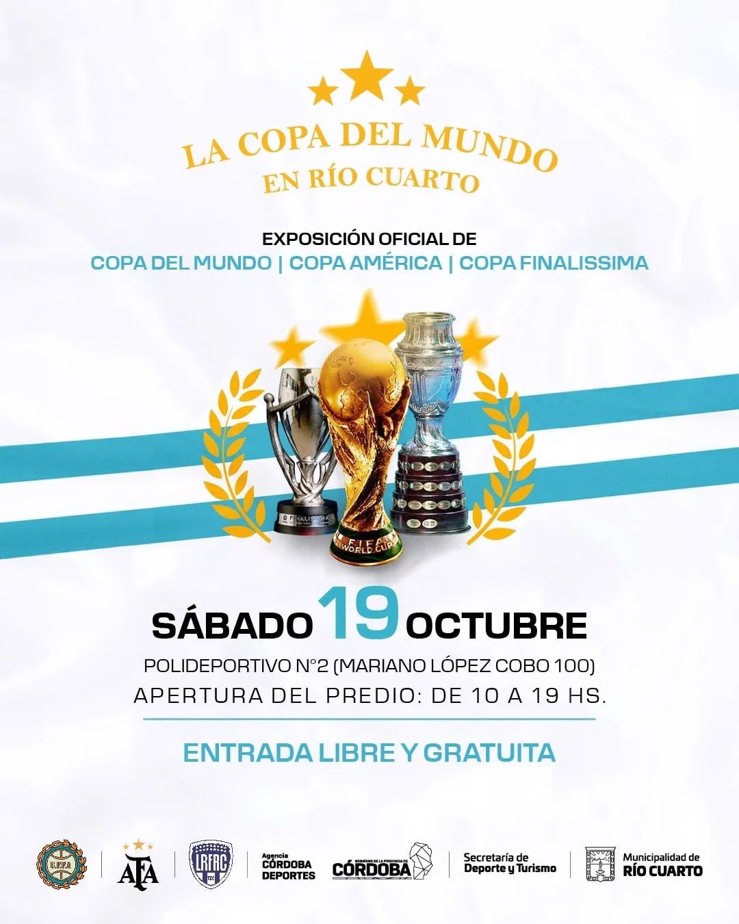 Dónde y cuándo es la muestra de las copas de la Selección Argentina en Córdoba.