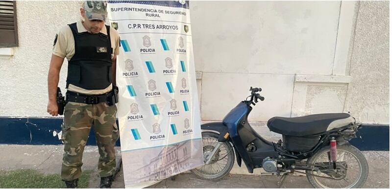 operativo rural termina en aprehensión de joven con motocicleta robada y droga en su poder