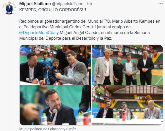 Miguel Siciliano, uno de los anfitriones del encuentro, destacó la humildad de un grande, Mario Kempes.