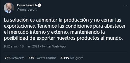 Respuesta Gobernador Perotti al cierre de exportaciones de carne por el gobierno nacional