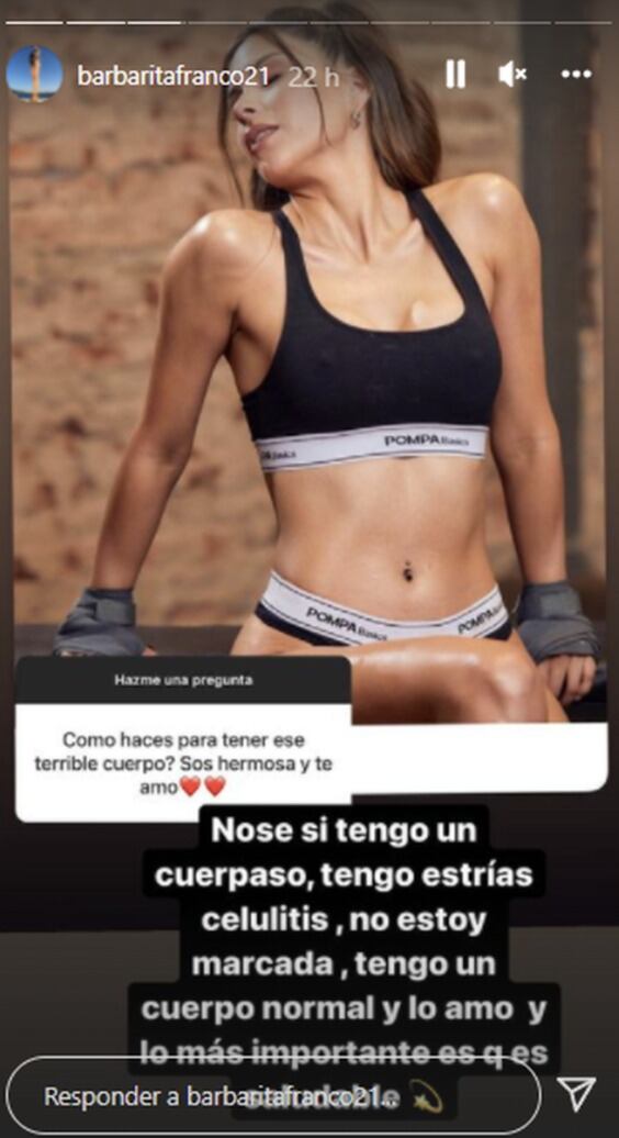 Se sinceró sobre su cuerpo