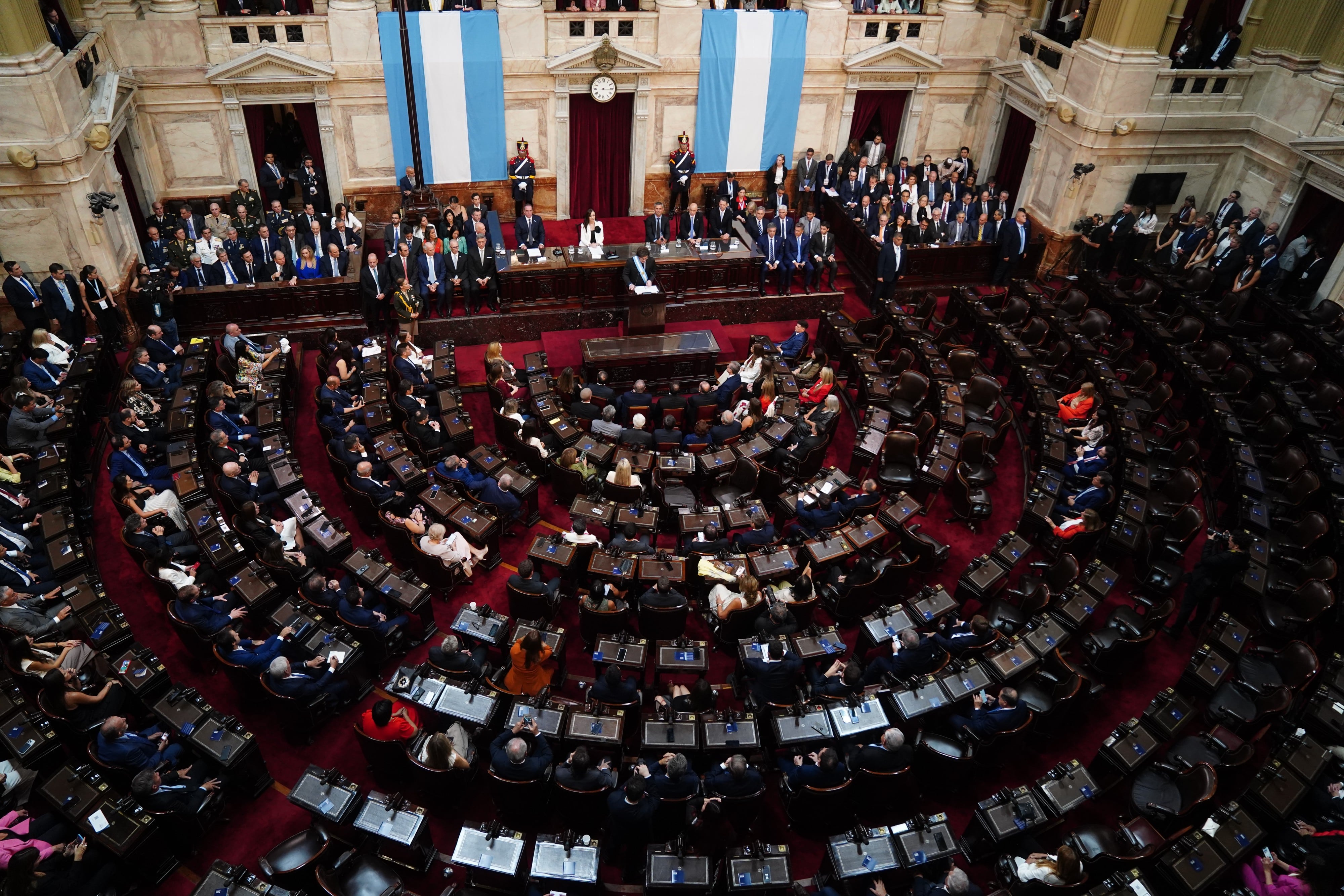 Javier Milei y toda la apertura de sesiones en el Congreso. (Clarín)