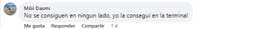 Comentario en la publicación.