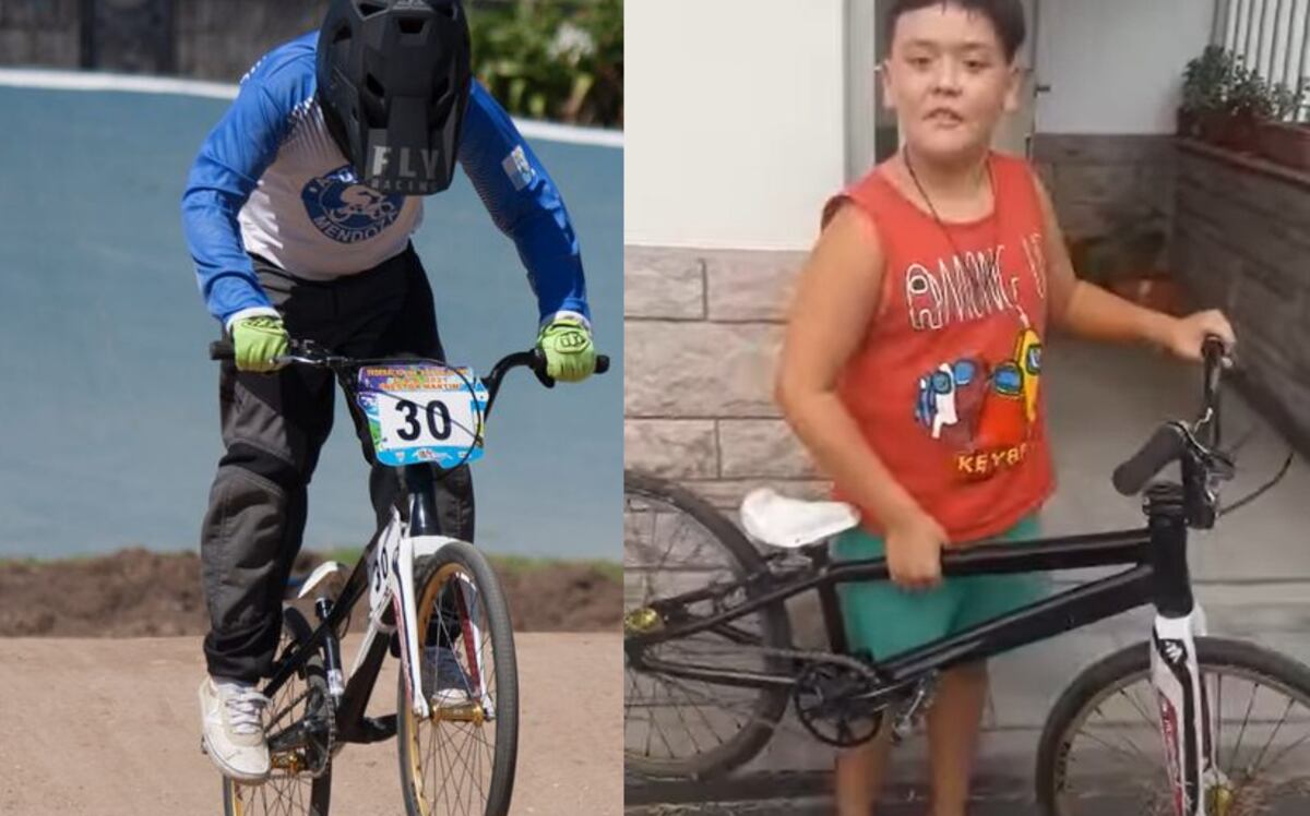 Emocionante: Agustín recuperó su bicicleta de BMX que le habían robado