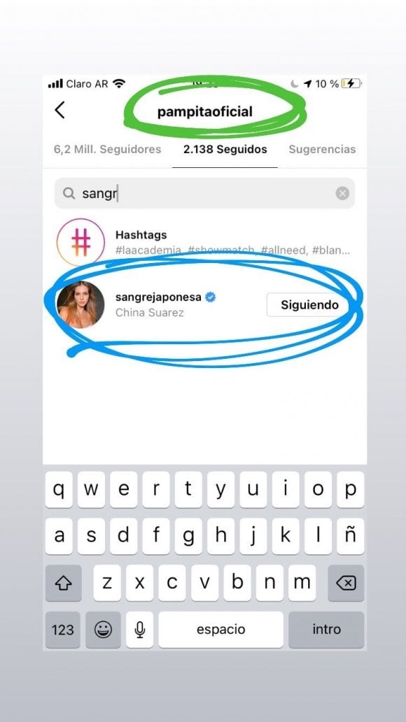 Pampita y China Suárez se siguieron en sus redes.