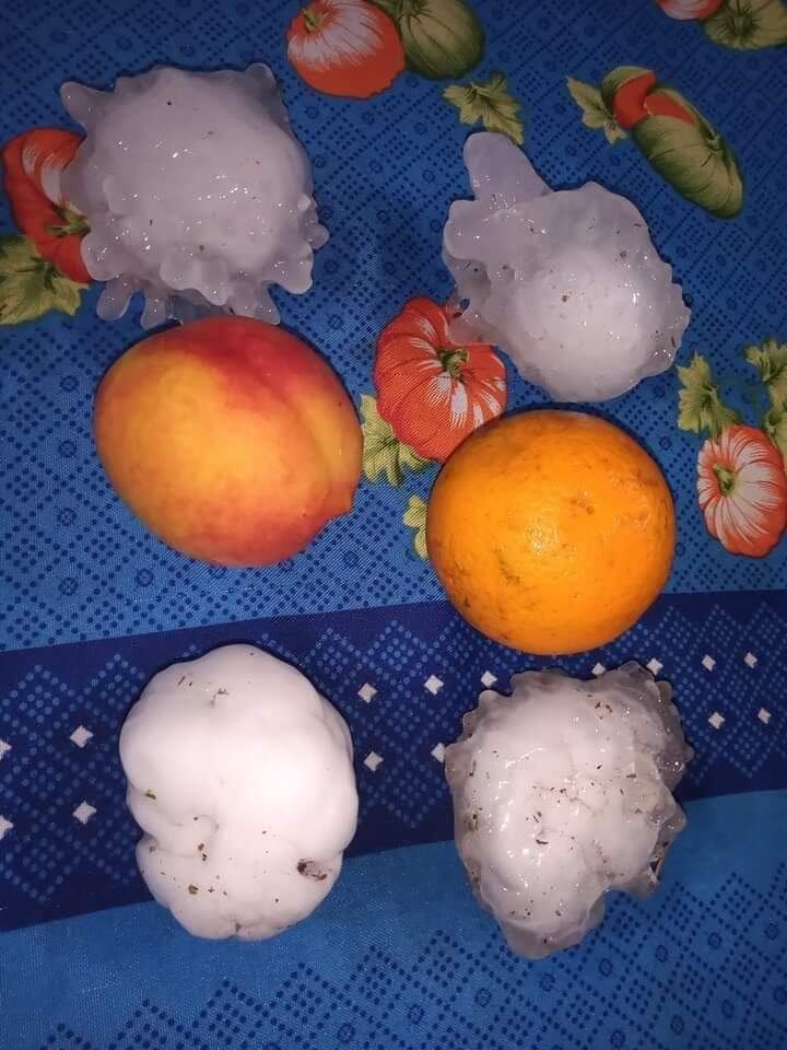 El granizo que cayó en Fraga.