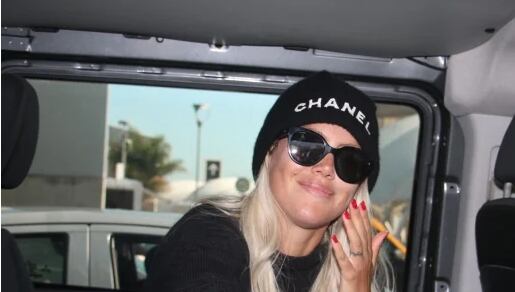 Wanda Nara en Ezeiza.