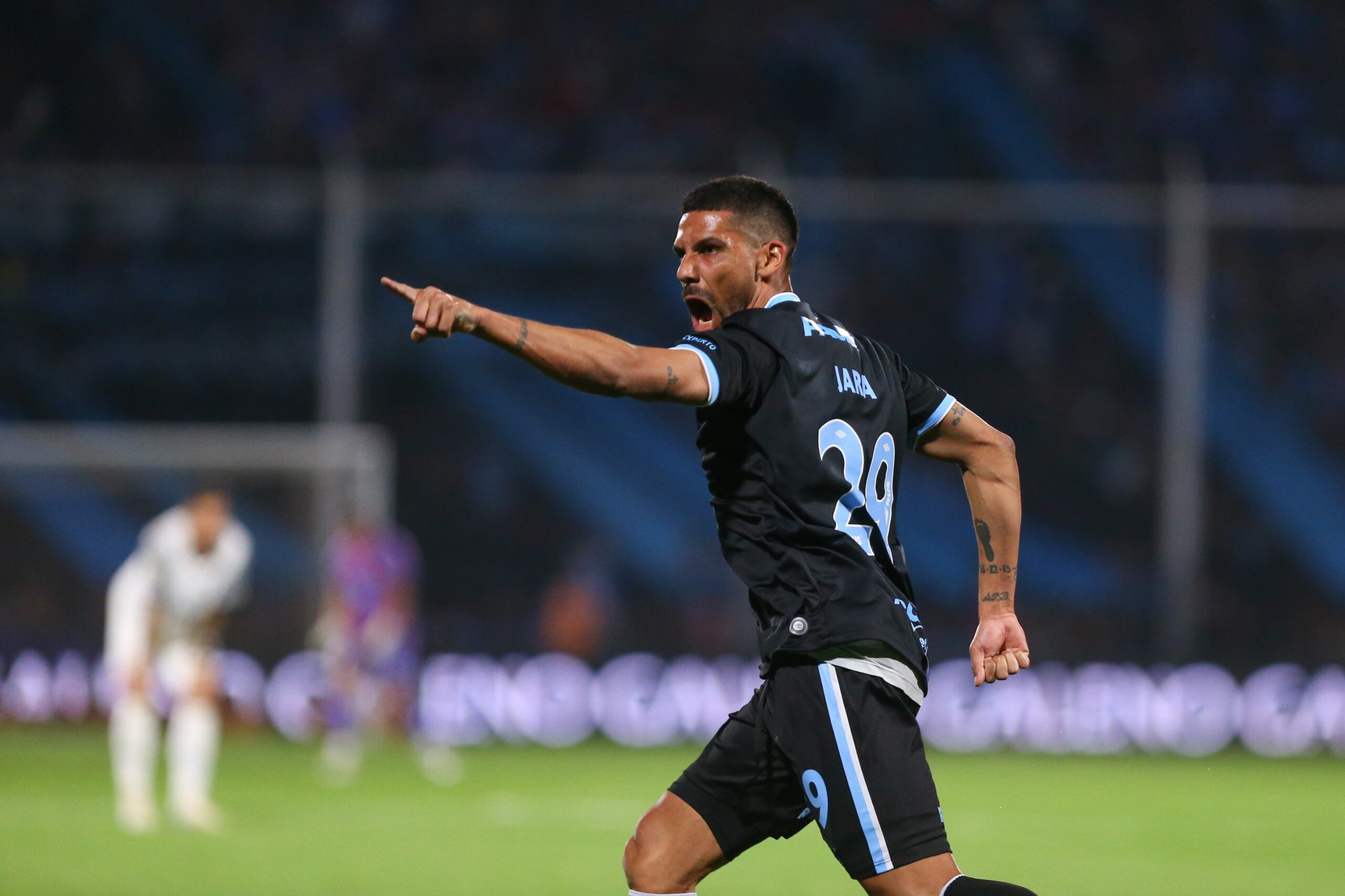 Franco Jara, delantero de Belgrano, que marcó el 1-1 ante Independiente. (Prensa Belgrano)