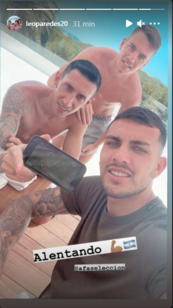 Lo Celso, Paredes y Di María alentaron a la Selección en los Juegos Olímpicos.