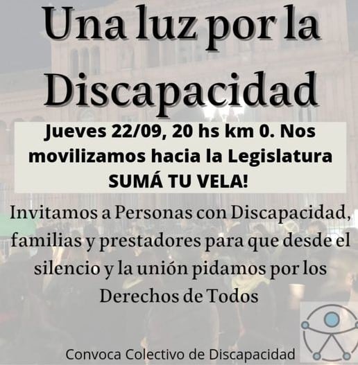 Marcha de familias y prestadores de las personas con discapacidad.