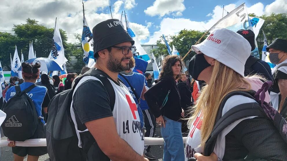 Homero Giles, presidente de IOMA, en el acto por el 24 de marzo