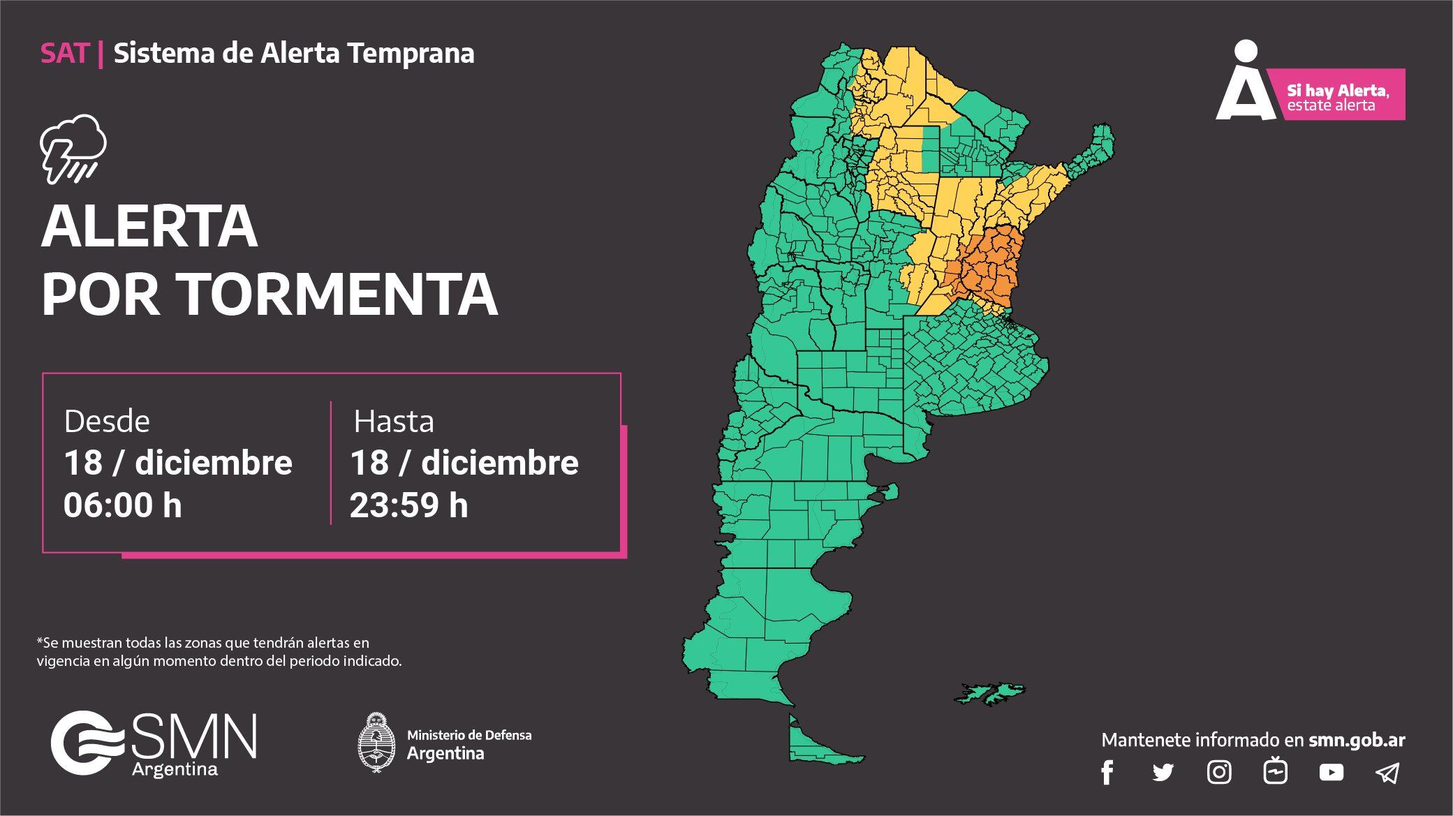 Alerta Naranja en la Región Centro