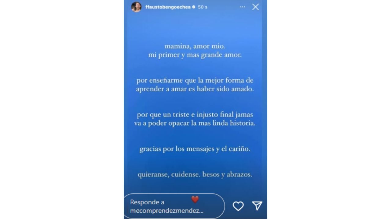 La carta de Fausto a su madre Alejandra.