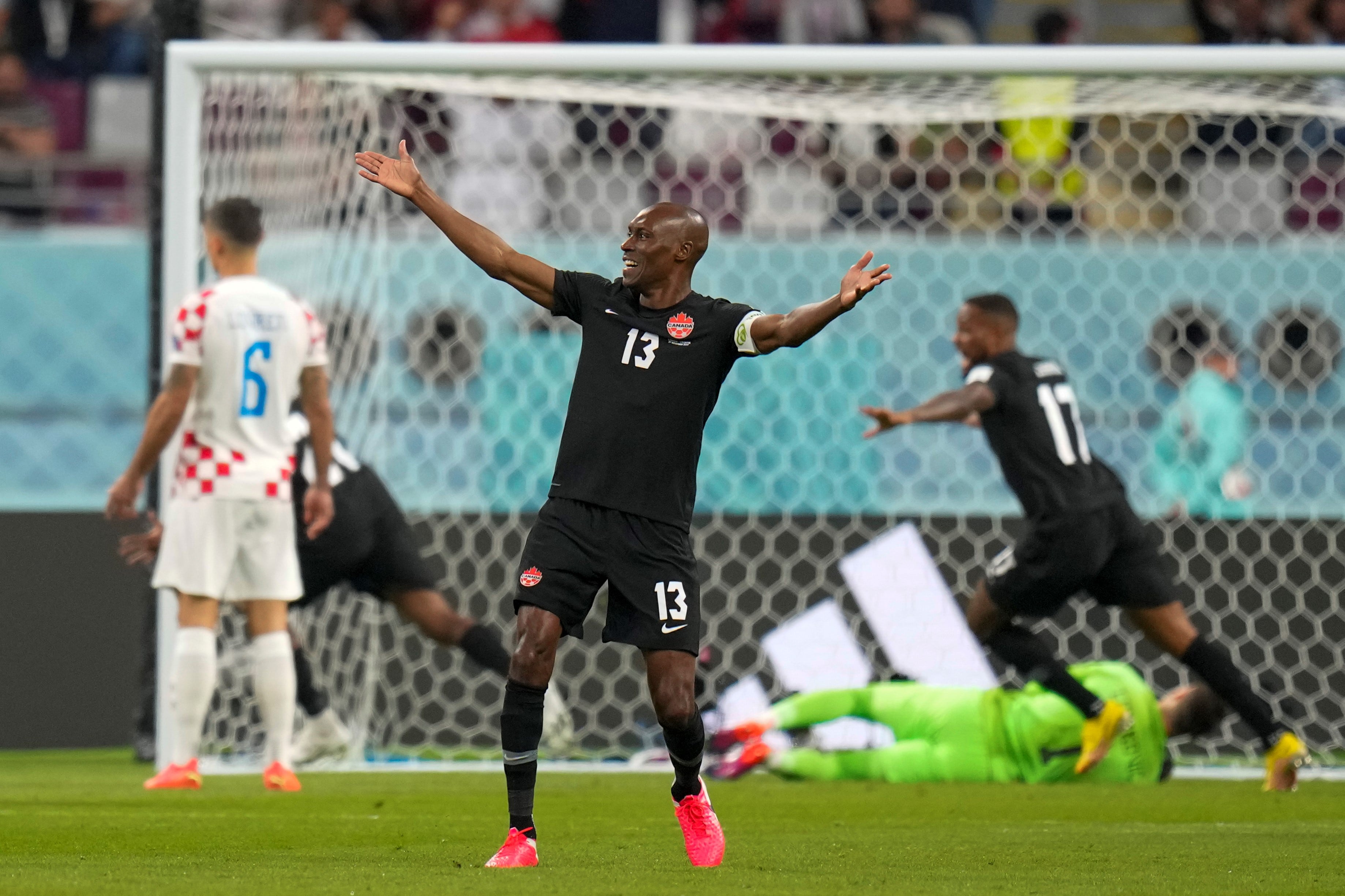 Canadá marcó en el primer minuto ante Croacia en su primer gol en la historia de los mundiales. Foto: AP.