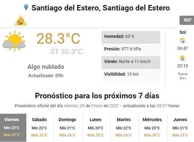 Servicio Meteorológico Nacional.