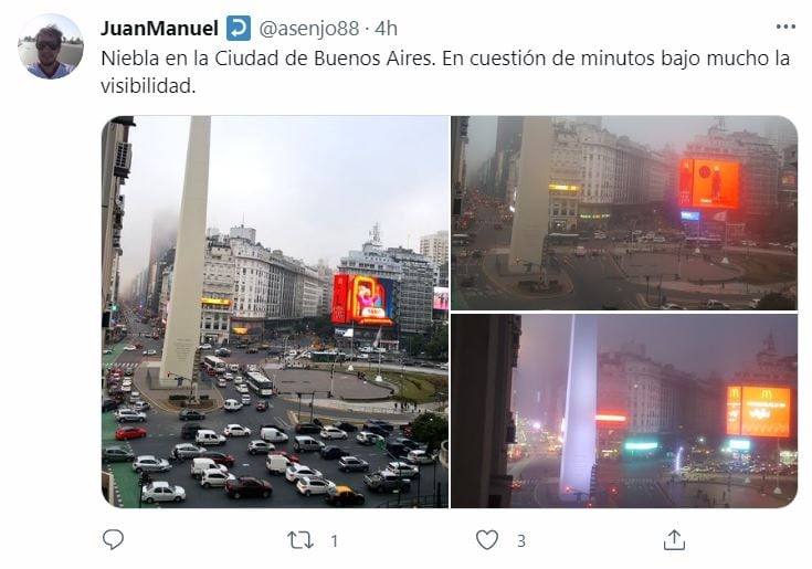 Niebla en la Ciudad de Buenos Aires