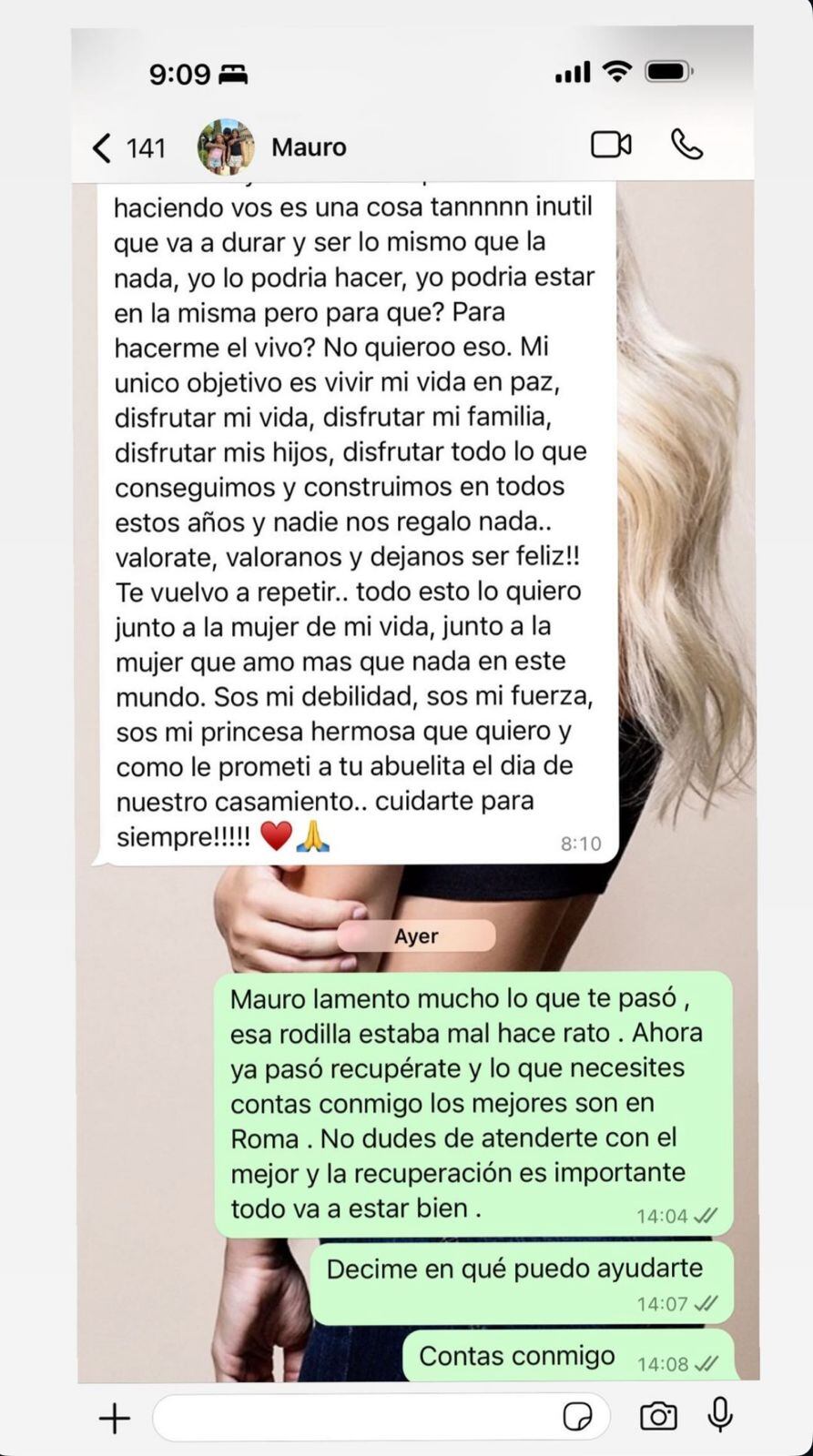 El mensaje con Mauro Icardi que subió Wanda Nara a Instagram.