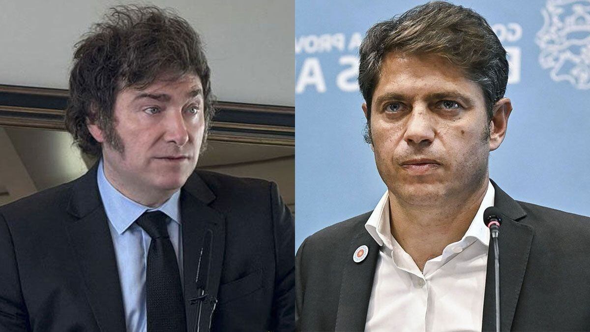 Milei y Kicillof están enfrentados por la situación en la provincia de Buenos Aires. Foto: Gentileza.