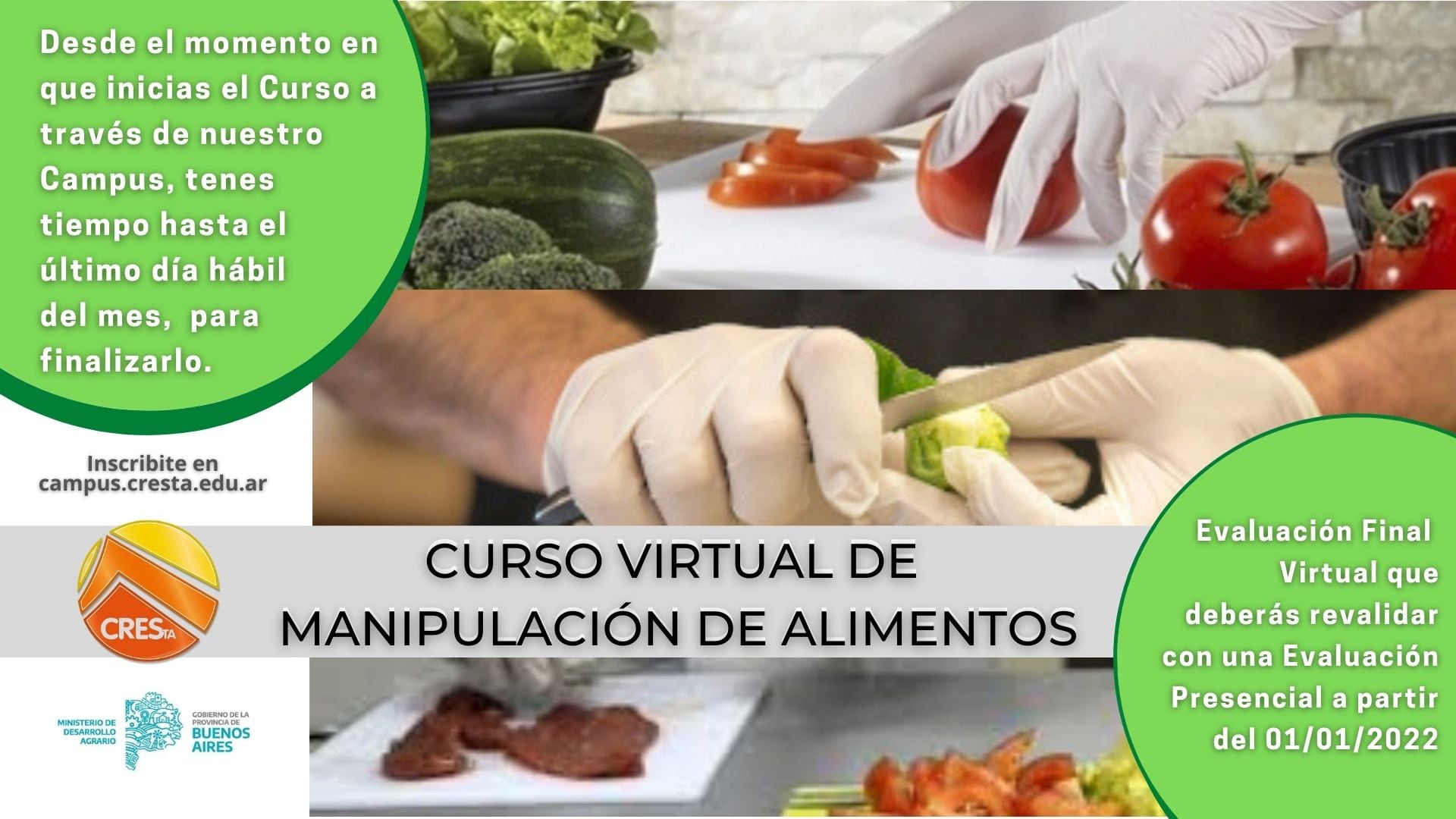 Curso de Manipulación de Alimentos en Cresta, Tres Arroyos